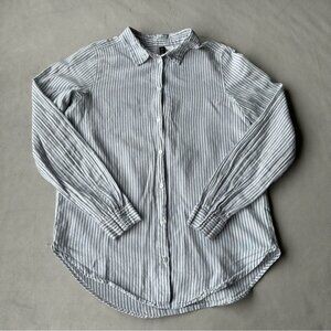 H  M Divided ~ Long Sleeve Button Up Striped Shirt ~ Womens Size 0
